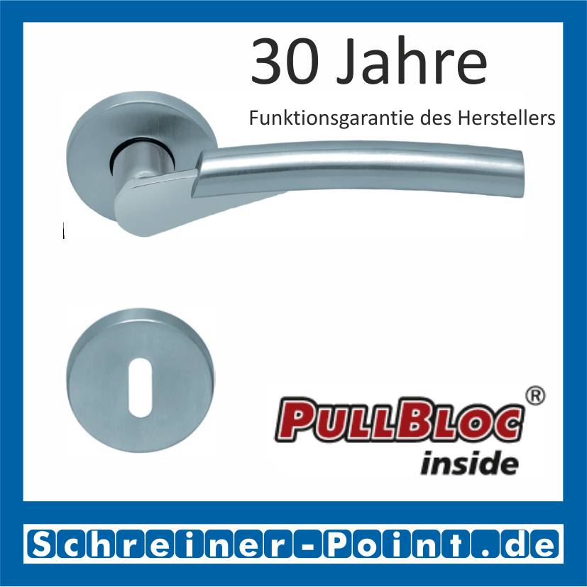 Scoop Rocket II PullBloc Rundrosettengarnitur, Edelstahl poliert/Edelstahl matt, Rosette Edelstahl matt